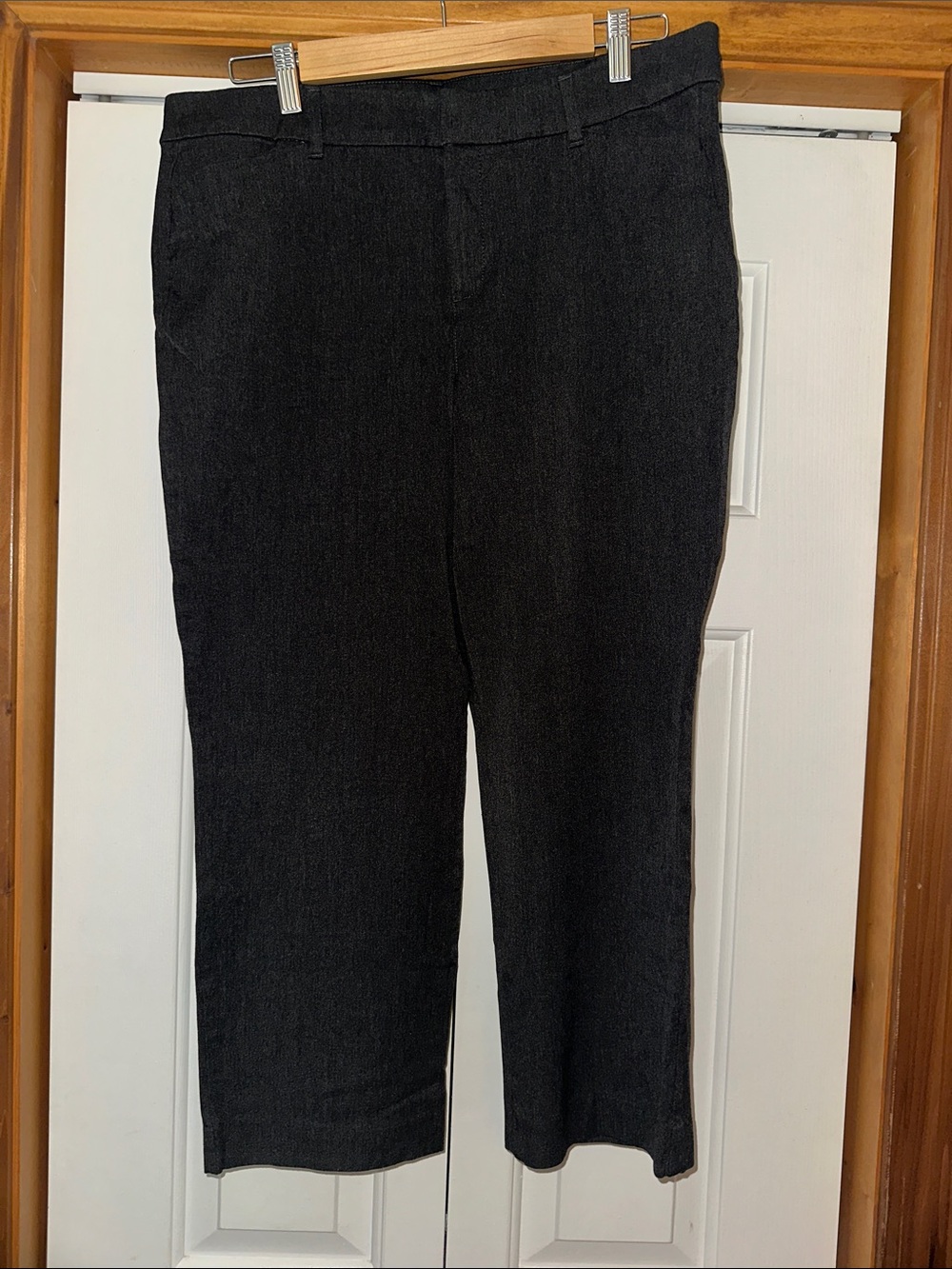 Classic Dark Grey Pixie Cut Straight High-Rise Dress Pants